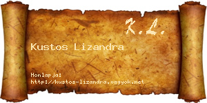 Kustos Lizandra névjegykártya